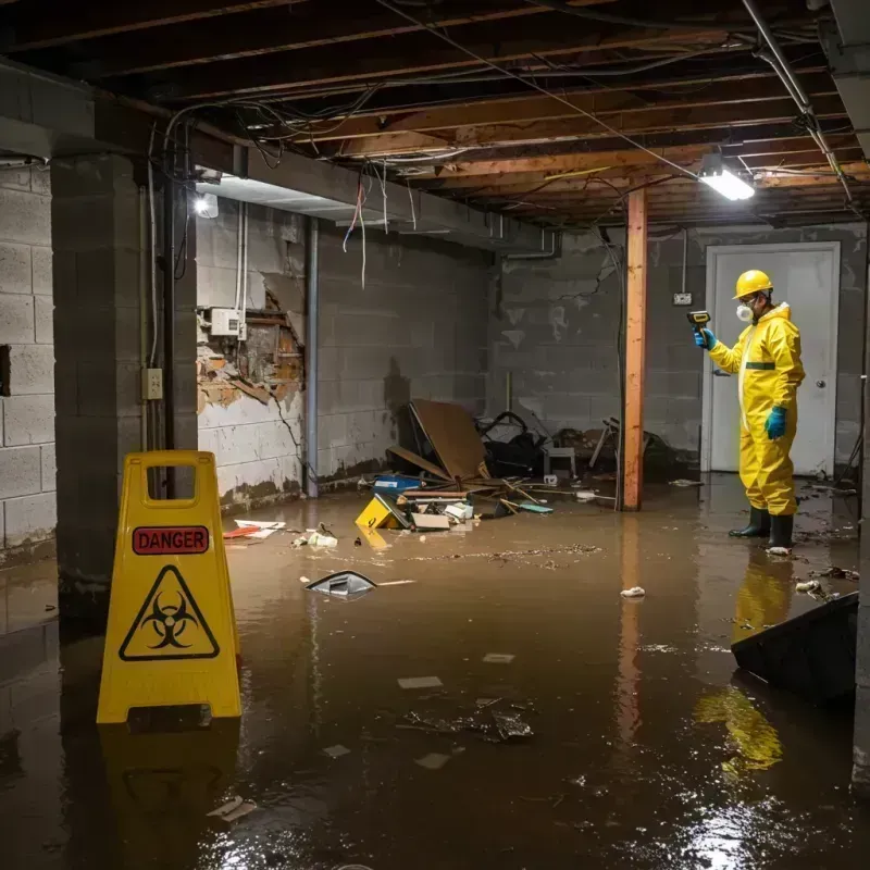 Flooded Basement Electrical Hazard in Affton, MO Property