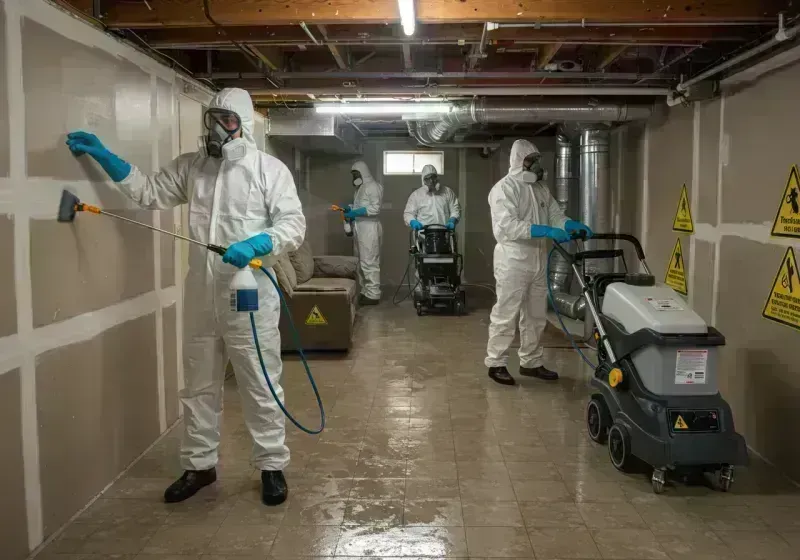 Basement Moisture Removal and Structural Drying process in Affton, MO